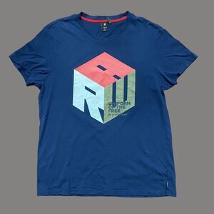 G-Star Raw Basic Fit Cube Logo Cotton Navy Blue T-Shirt Men's Size Extra Large